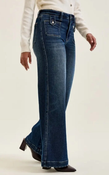 High Waist Retro Wide - Indigo