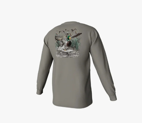 Youth Cupped Ducks LS Tee - Oak
