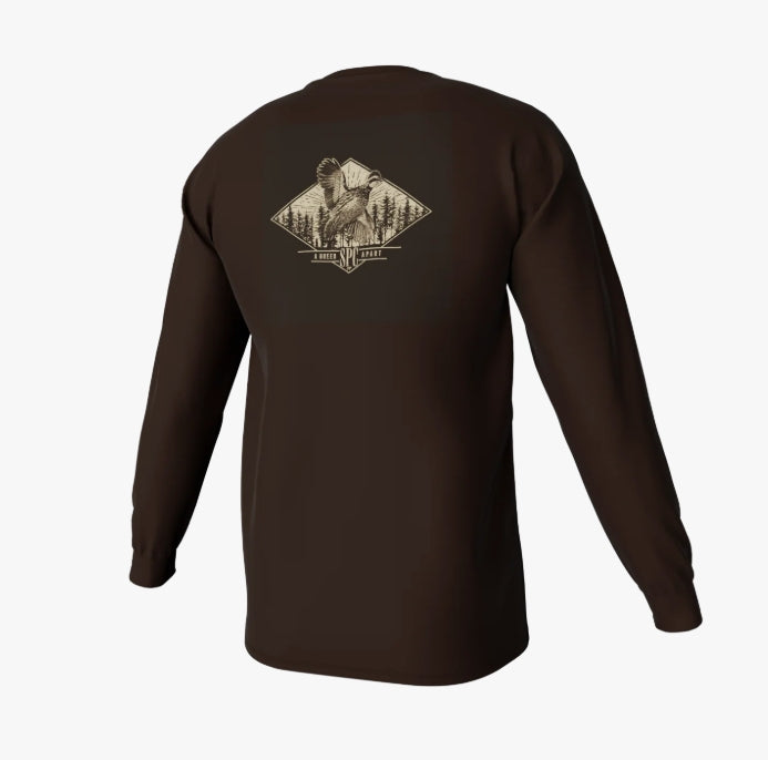 Youth Diamond Quail LS Tee - Brown