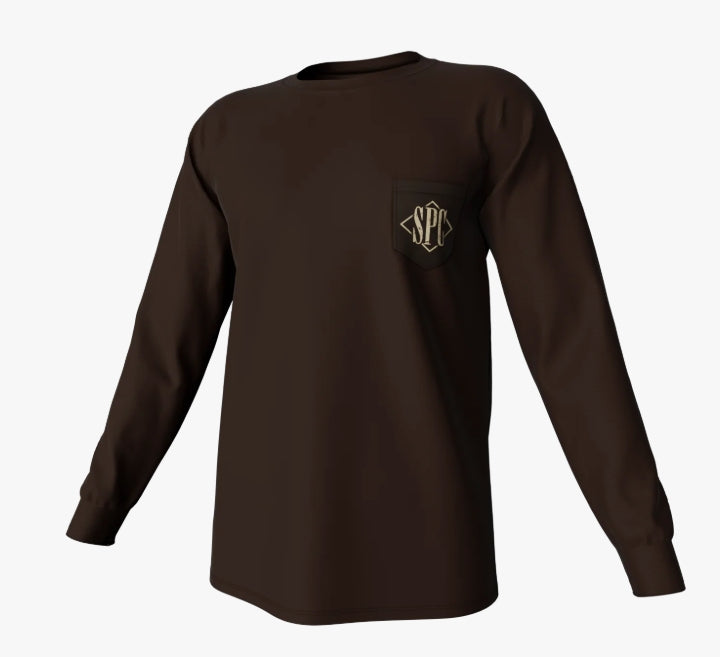 Youth Diamond Quail LS Tee - Brown