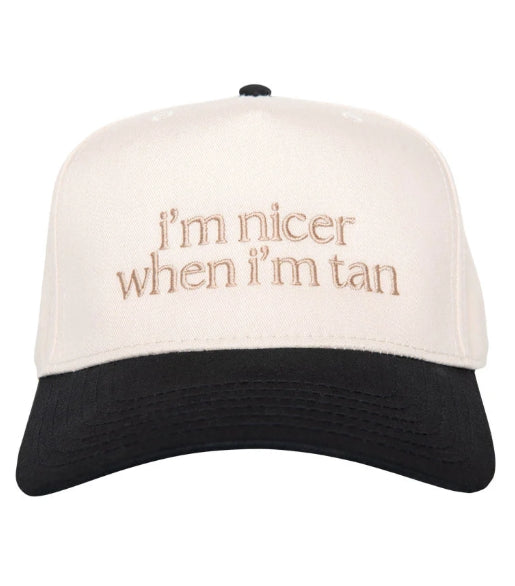 Nicer When I'm Tan 2-Tone Hat - Black/Tan