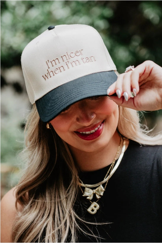 Nicer When I'm Tan 2-Tone Hat - Black/Tan
