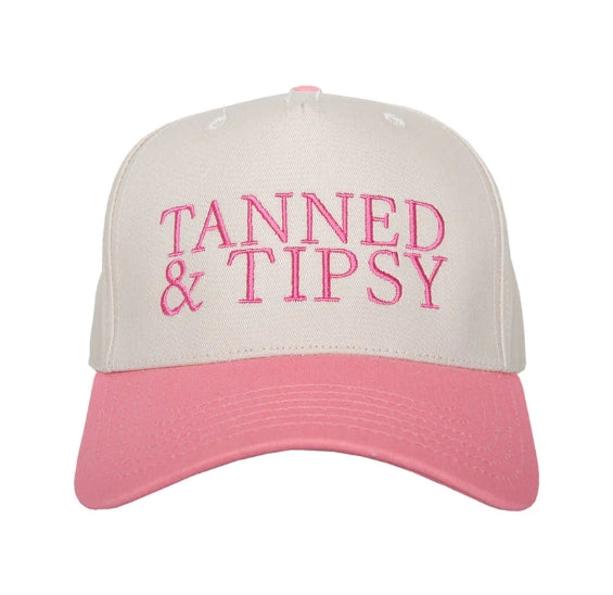 Tanned and Tipsy 2-Tone Hat - Pink/Tan