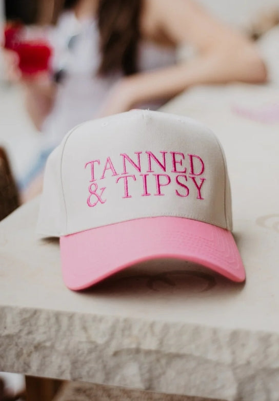 Tanned and Tipsy 2-Tone Hat - Pink/Tan