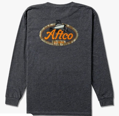 Youth Boatyard Long Sleeve Tee - Smoke Heather