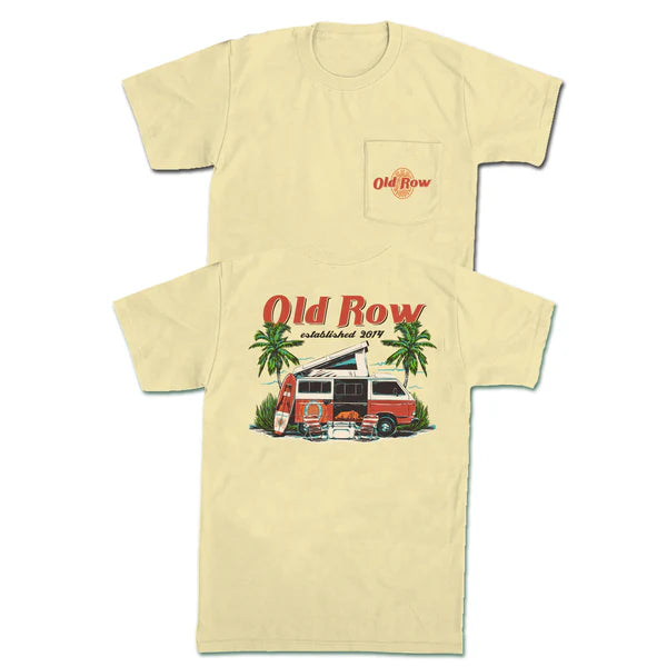 Retro Surf Van Pocket Tee - Banana