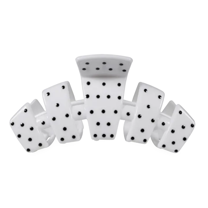 Classic White Polka Dot Party Large Claw Clip