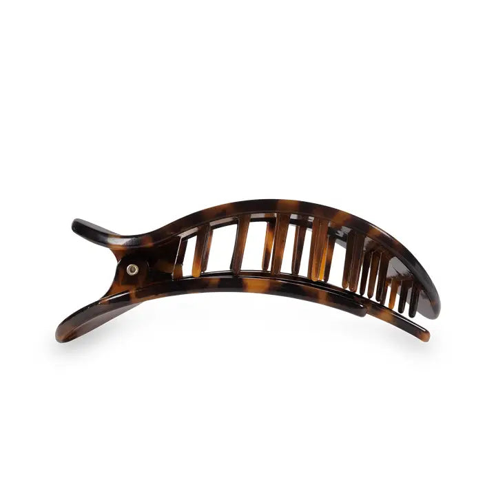 Tortoise Flat Round Hair Clip - Medium