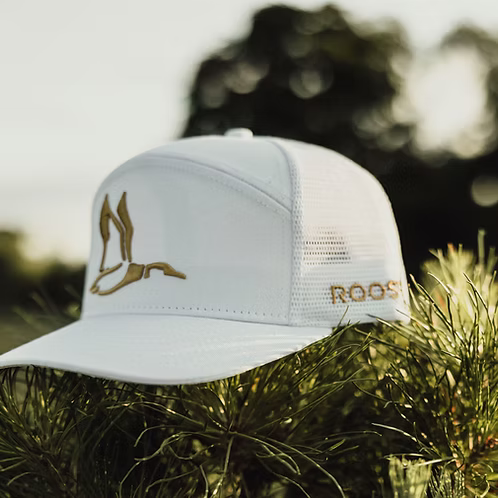 Youth Roost 7 Panel Duck Hat - White/Gold