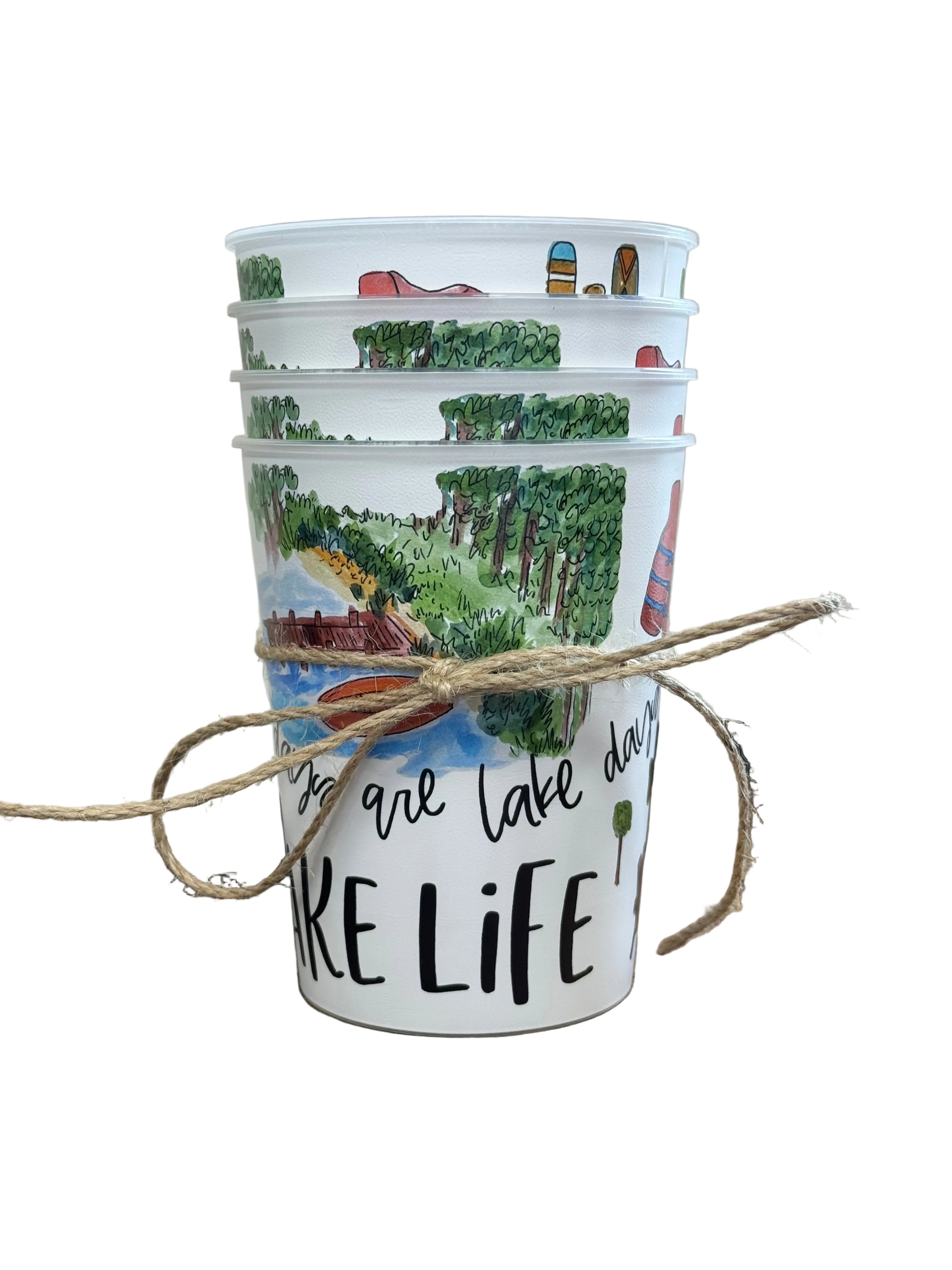 Lake Life Reusable Party Cups - Set of 4