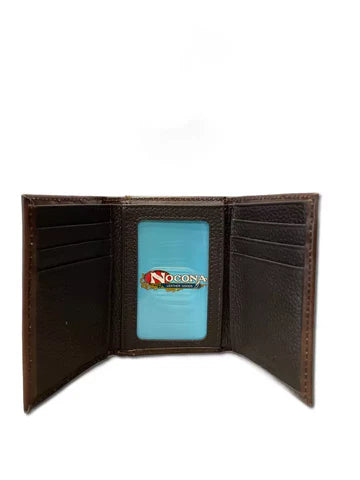 Nocona Ostrich Print Leather Trifold Wallet