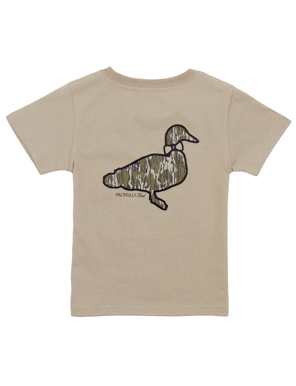 Boys Mossy Oak Camo Logo SS Tee - Sand