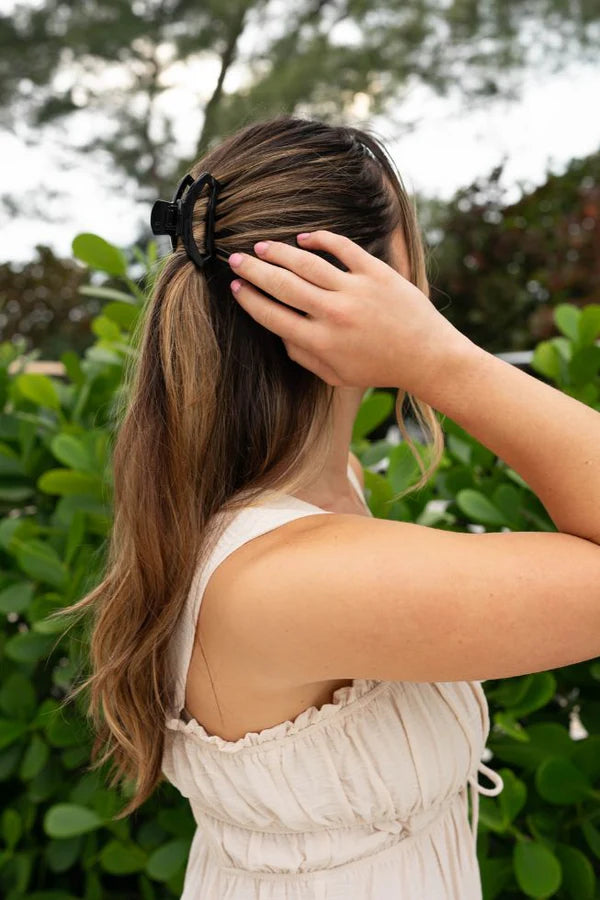 Open Black Small Hair Clip