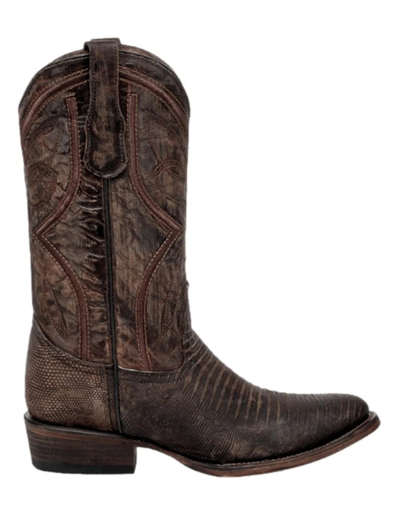 Teju Lizard Western Boot - Tobacco