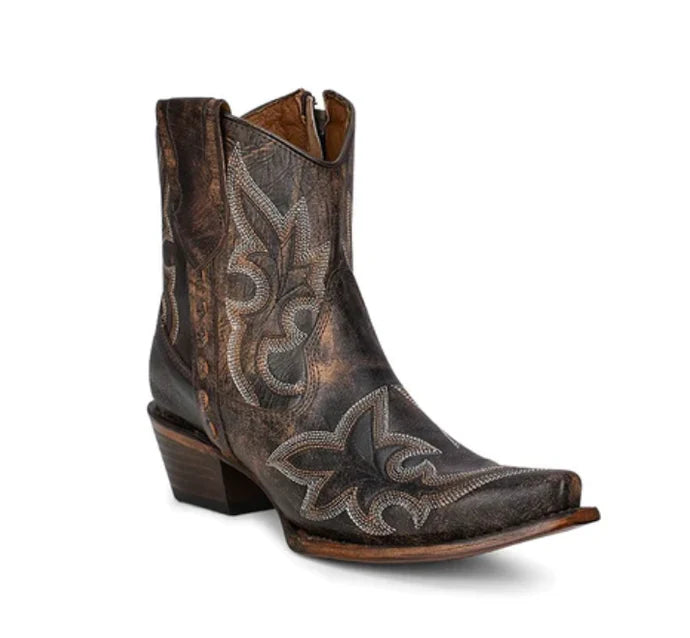 Women's Zip Up Ankle Boot - Brown