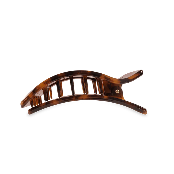 Tortoise Flat Rectangle Hair Clip - Medium