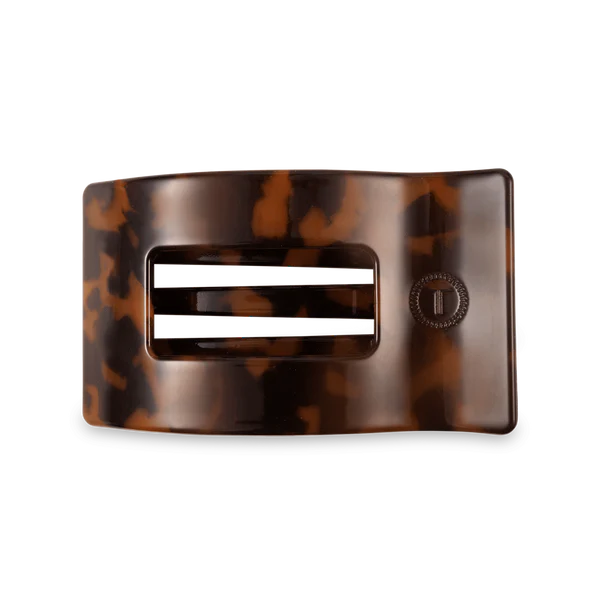 Tortoise Flat Rectangle Hair Clip - Medium