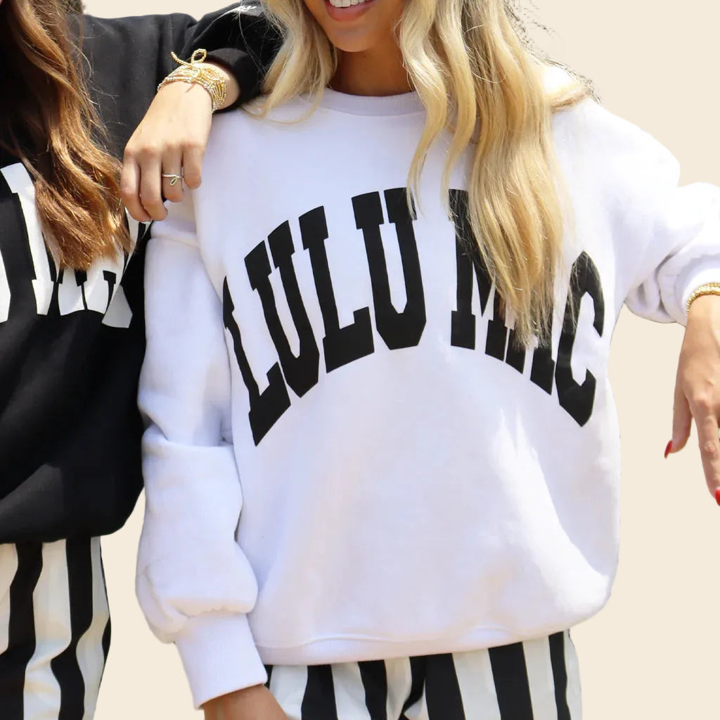 Lulu Mac Crewneck - White/Black